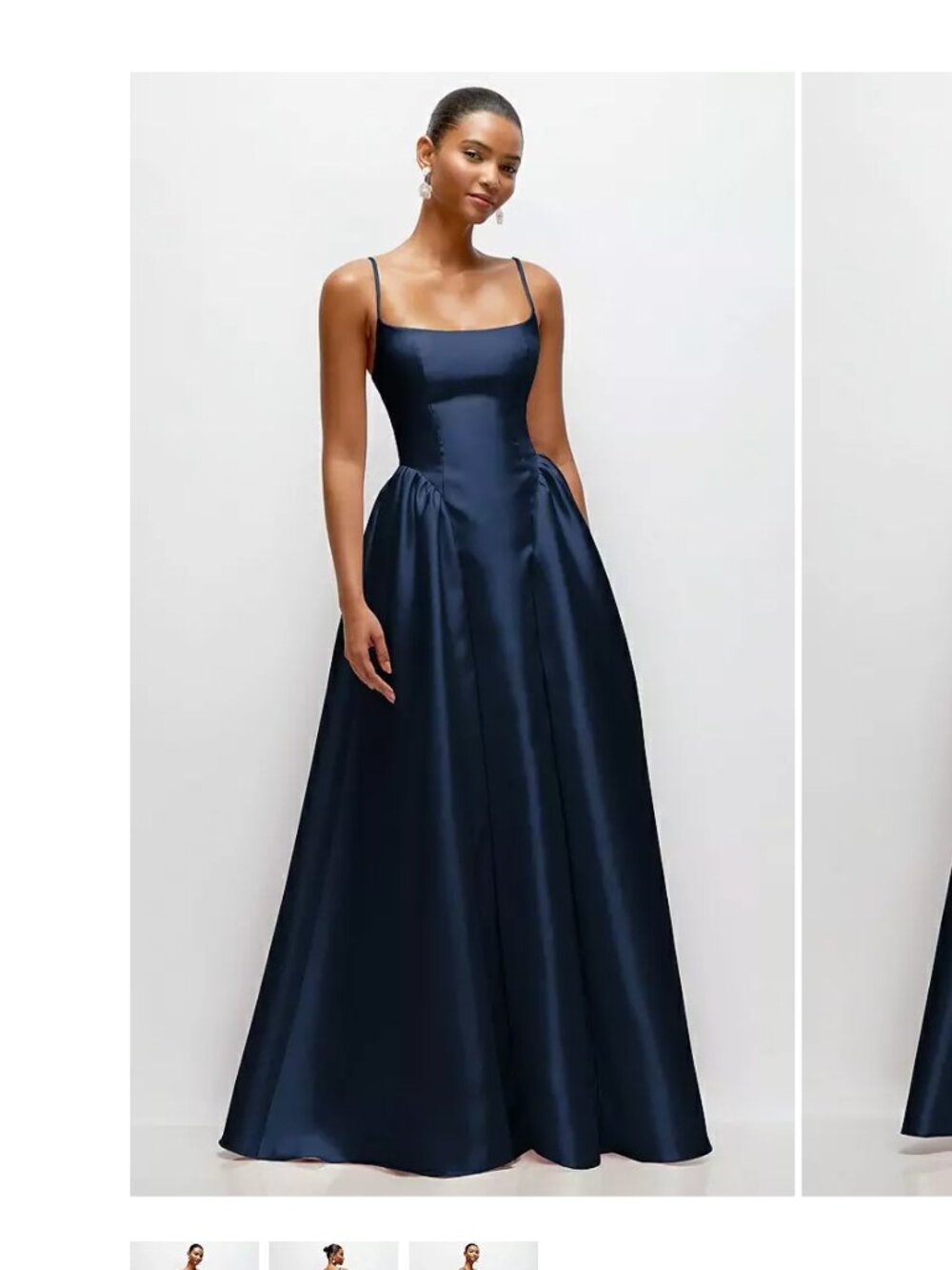 Scoop Neck Satin Maxi Dress with Pockets - Size 6